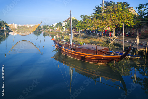 Wallpaper Mural Sunny morning on the Thu Bon river. Hoi An, Vietnam Torontodigital.ca