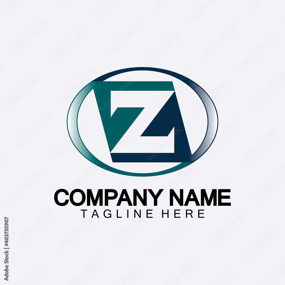 Letter Z number 2 logo icon vector illustration design template