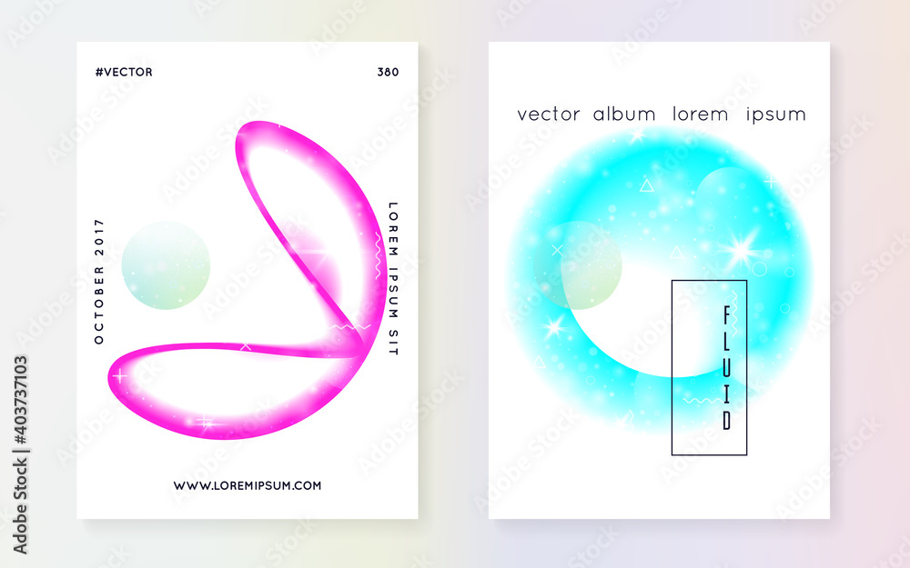 Fototapeta premium Liquid elements. Modern holographic gradient, blur, mesh, blend. Creative concept. Futuristic background. Cool layered hologram. Soft invitation. Liquid elements with shapes and fluid.
