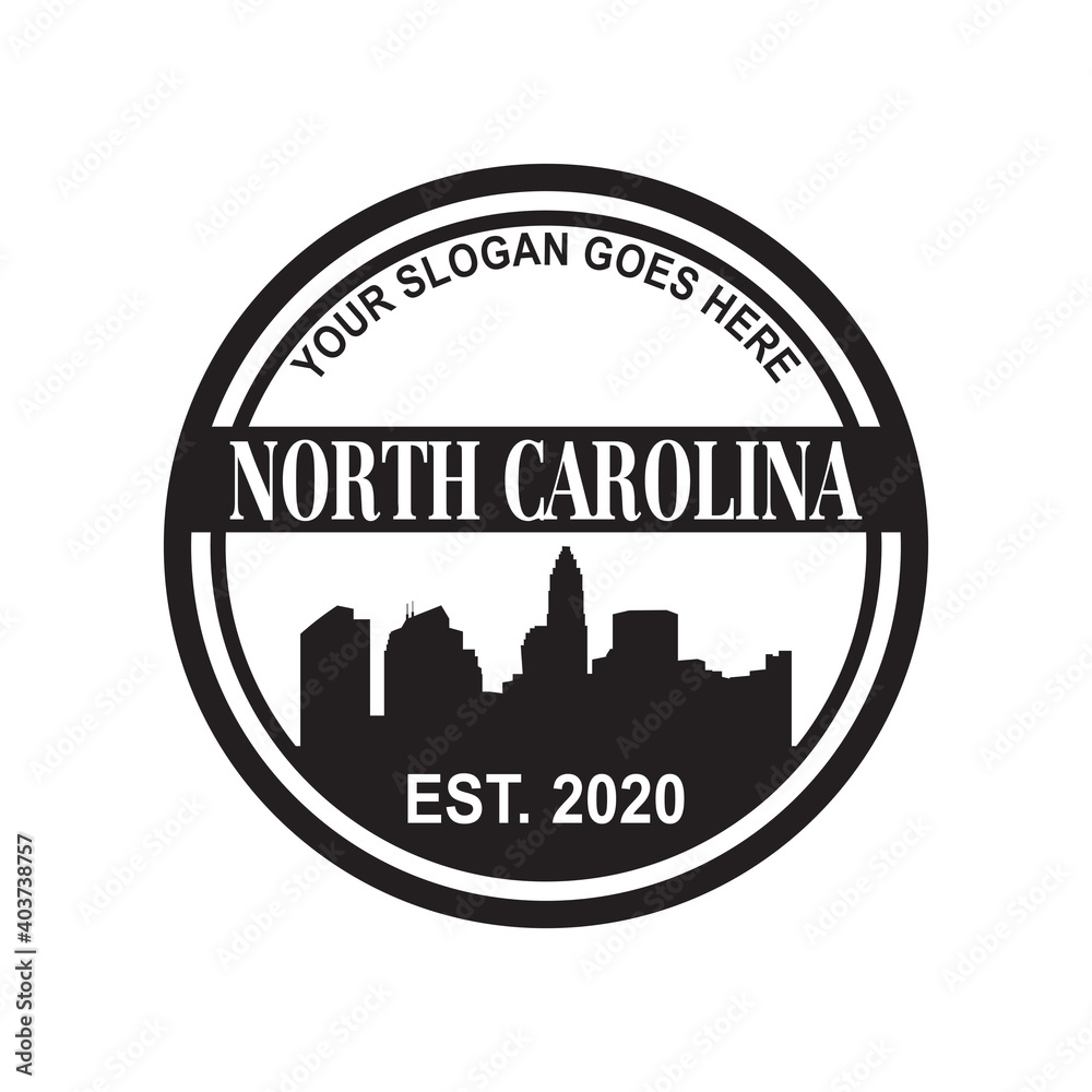 Fototapeta premium north carolina skyline silhouette vector logo