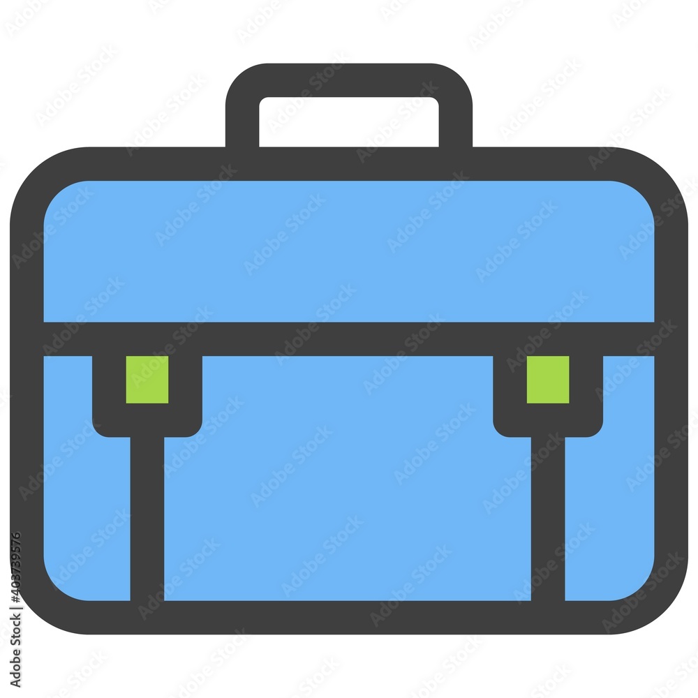 Business suitcase bag or briefcase flat vector icon Business suitcase bag or briefcase flat vector icon