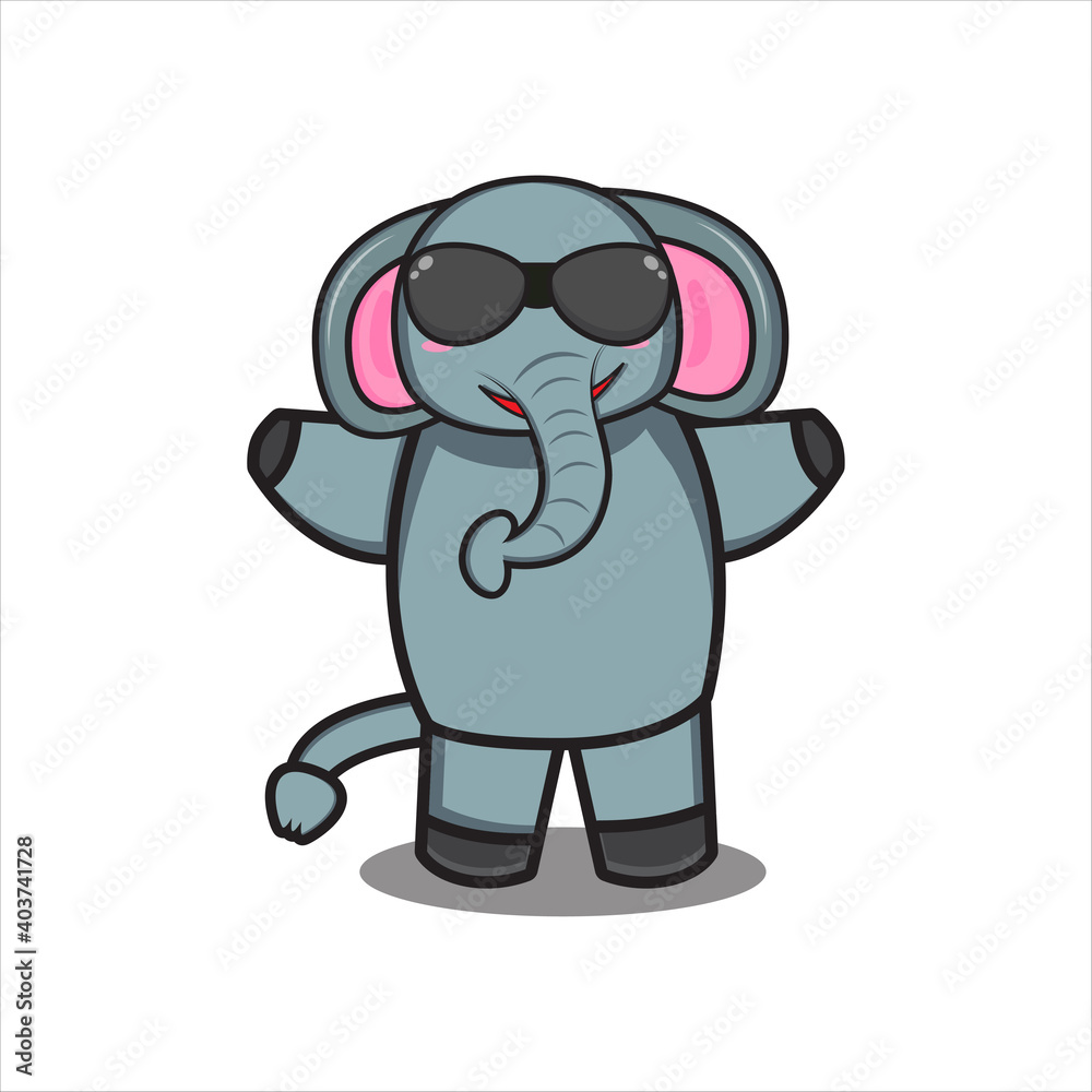 cute elephant mascot wearing glasses vector design eps 10 cute elephant mascot wearing glasses vector design eps 10
