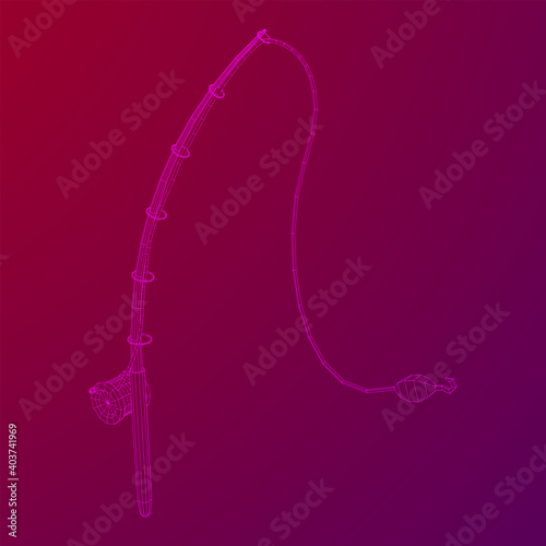 Fishing rod with line sinker and hook