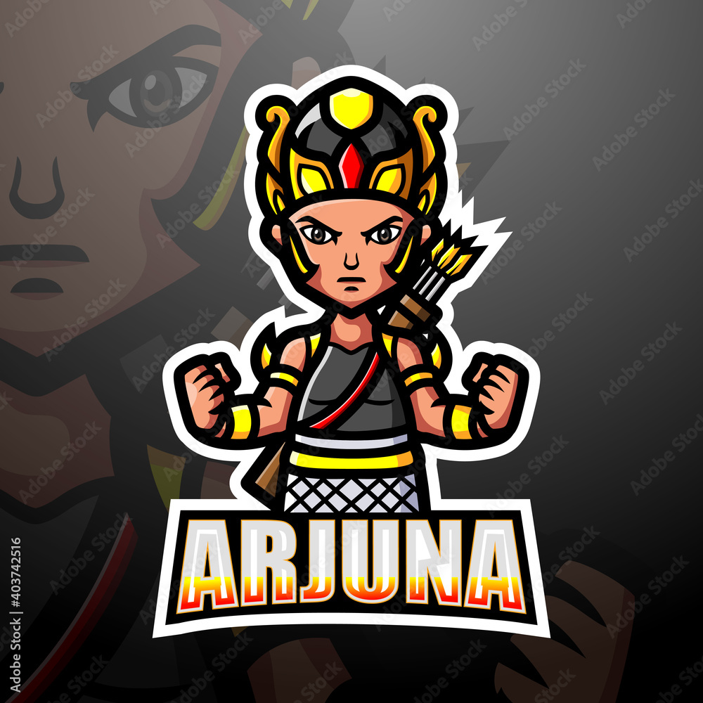 Arjuna mascot esport logo design