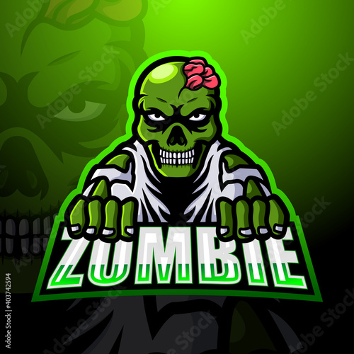 Zombie mascot esport logo design