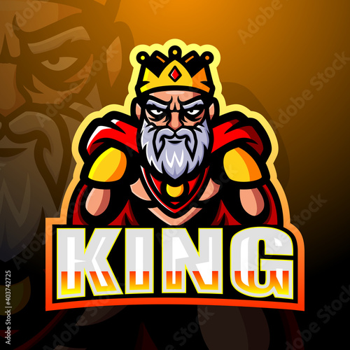 King mascot esport logo design
