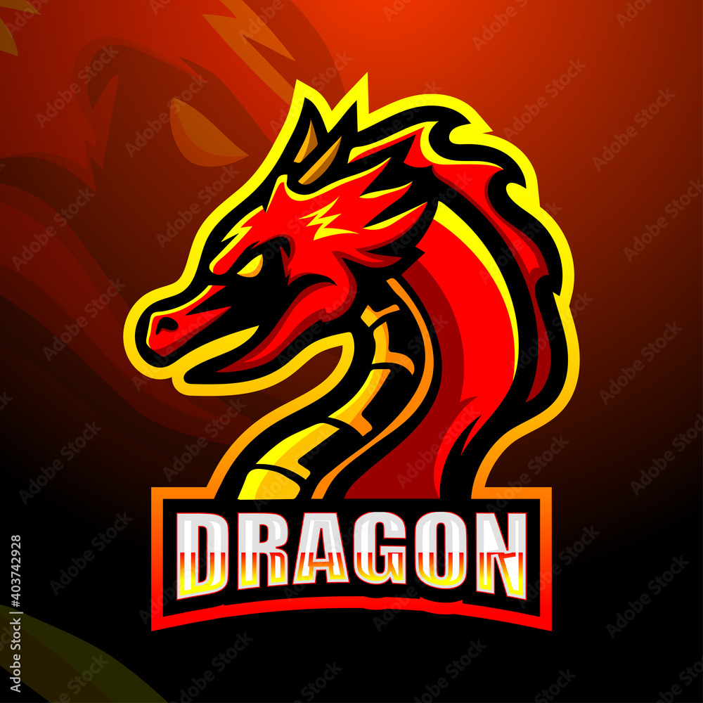 Dragon mascot esport logo design Dragon mascot esport logo design