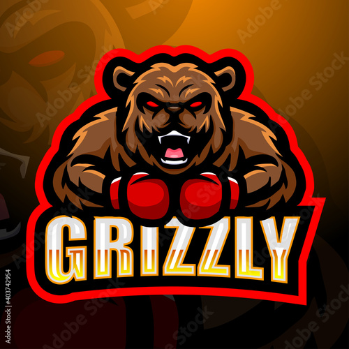 Bear mascot esport logo design