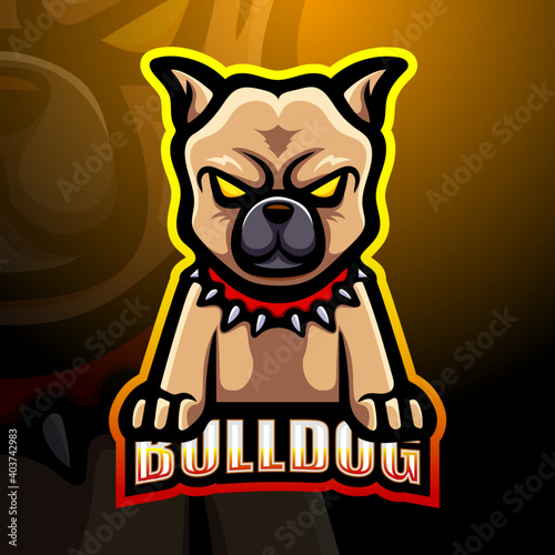Bulldog mascot esport logo design