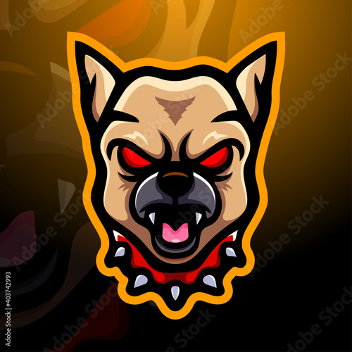 Bulldog head mascot esport logo design