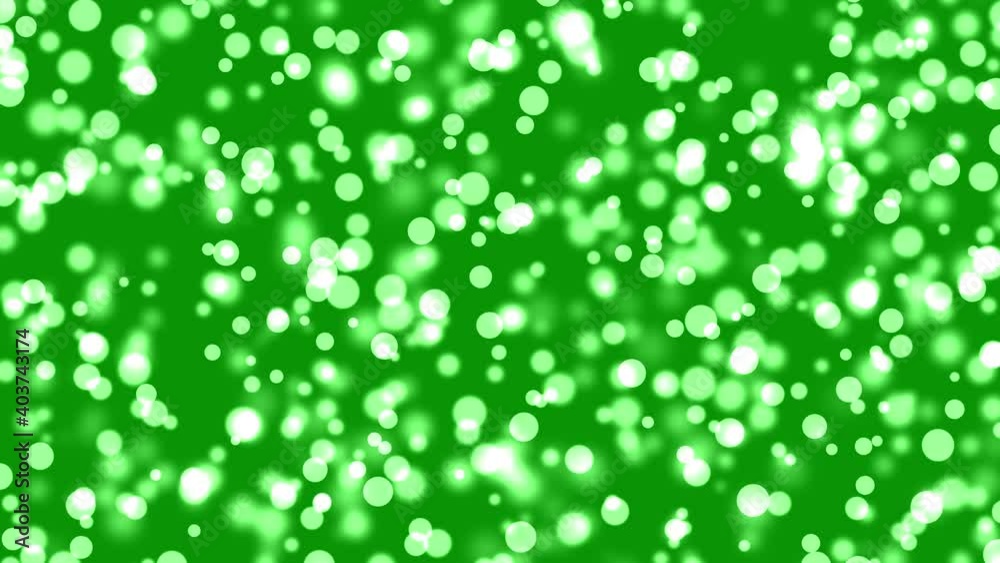 Shining bokeh lights motion graphics with green screen background