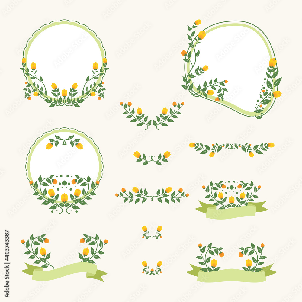 Naklejka premium Flower Frame Wedding Vintage collections