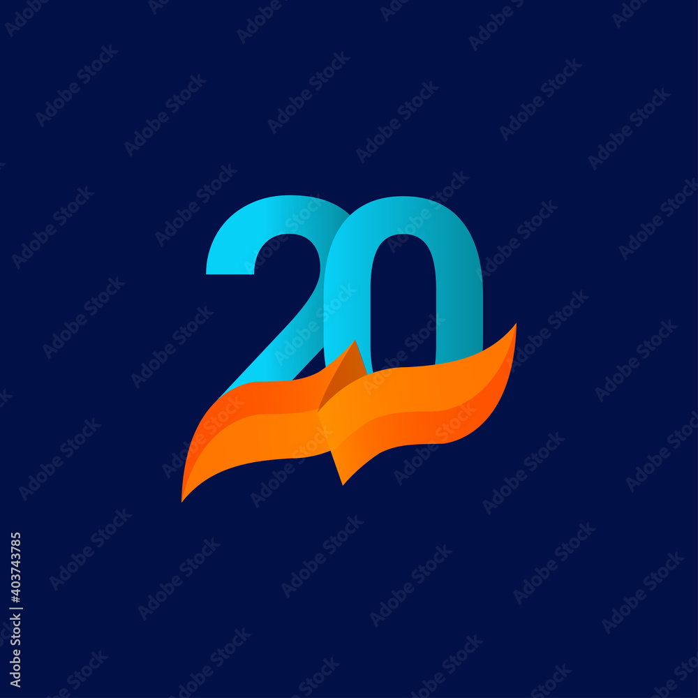 20 Years Anniversary Celebration Number Vector Template Design Illustration 20 Years Anniversary Celebration Number Vector Template Design Illustration