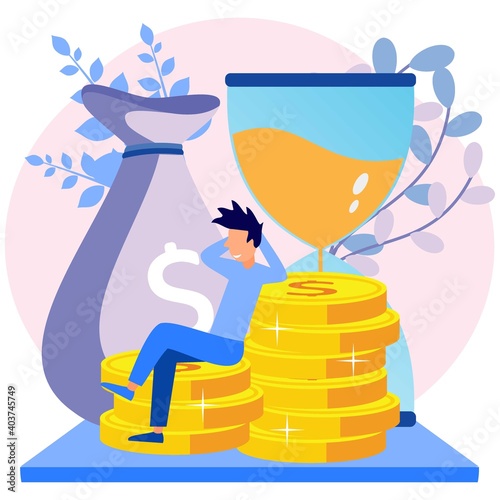 Illustration vector graphic cartoon character of the concept of capital, investment,