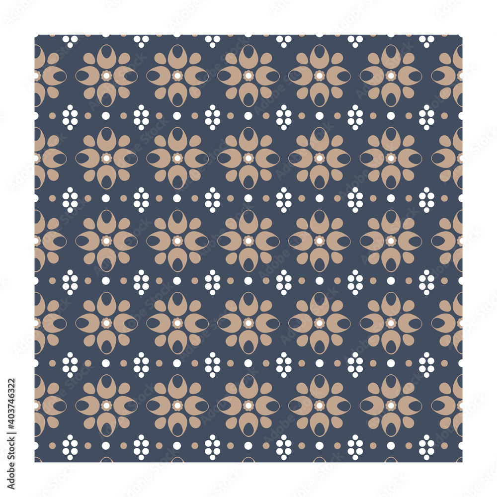 Retro classical European pattern seamless background cross flower geometry premium vector