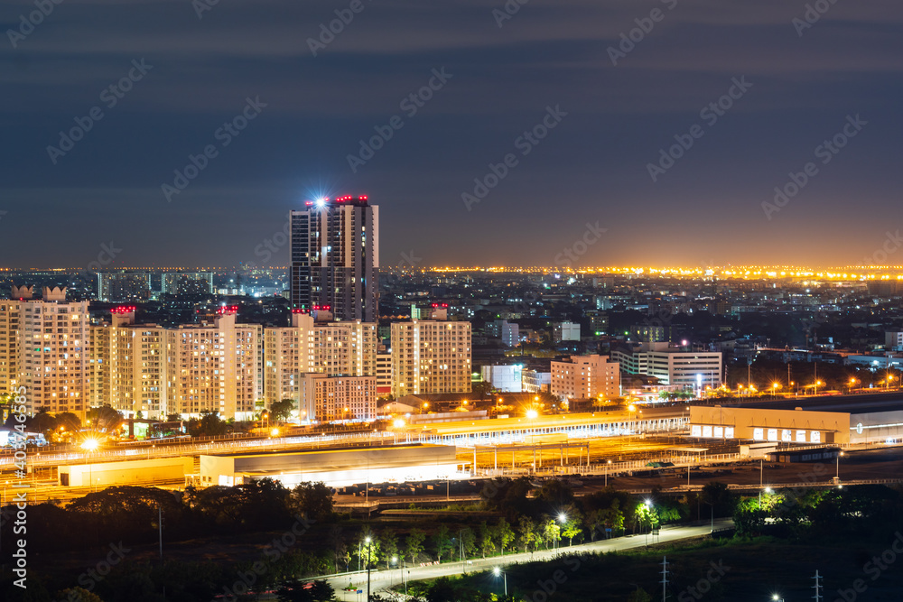 Cityscape of residential building in the night Cityscape of residential building in the night