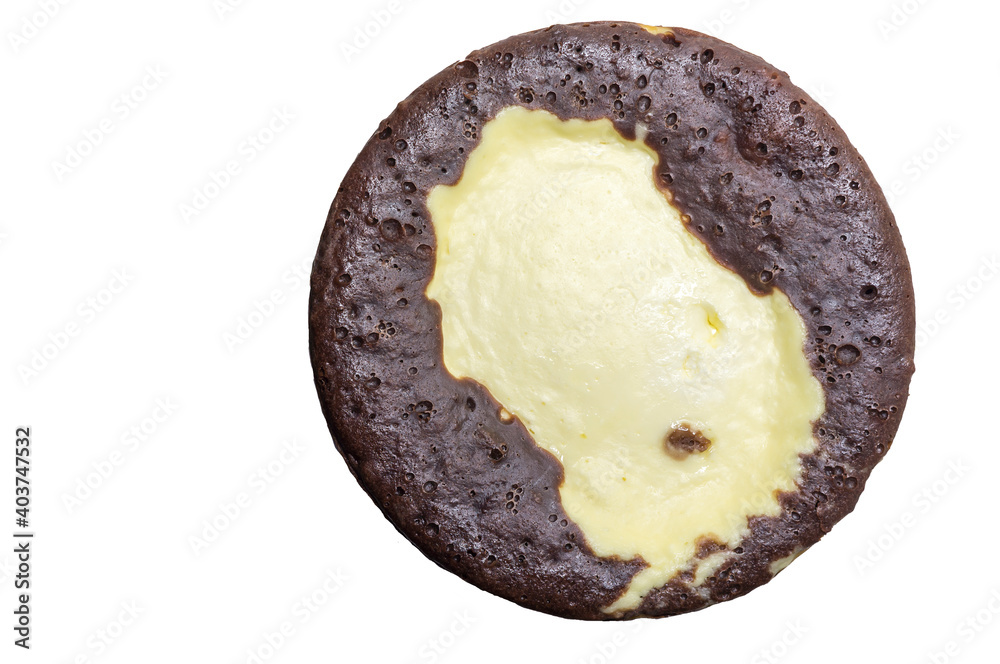 Chocolate milk cake top view