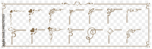 decorative gold frame set Vector
