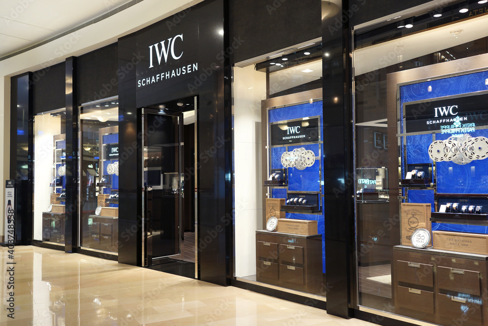 Fotka International Watch Company IWC store in Taipei 101 Shopping Mall Taiwan. IWC is a luxury Swiss watch manufacturer located in Schaffhausen Switzerland. TAIPEI TAIWAN JUNE 26 2018. ze slu by Stoc...