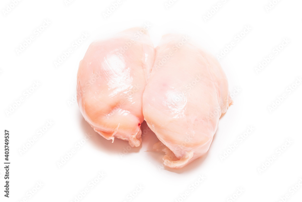 Raw chicken fillet isolated on white background. Raw chicken fillet isolated on white background.