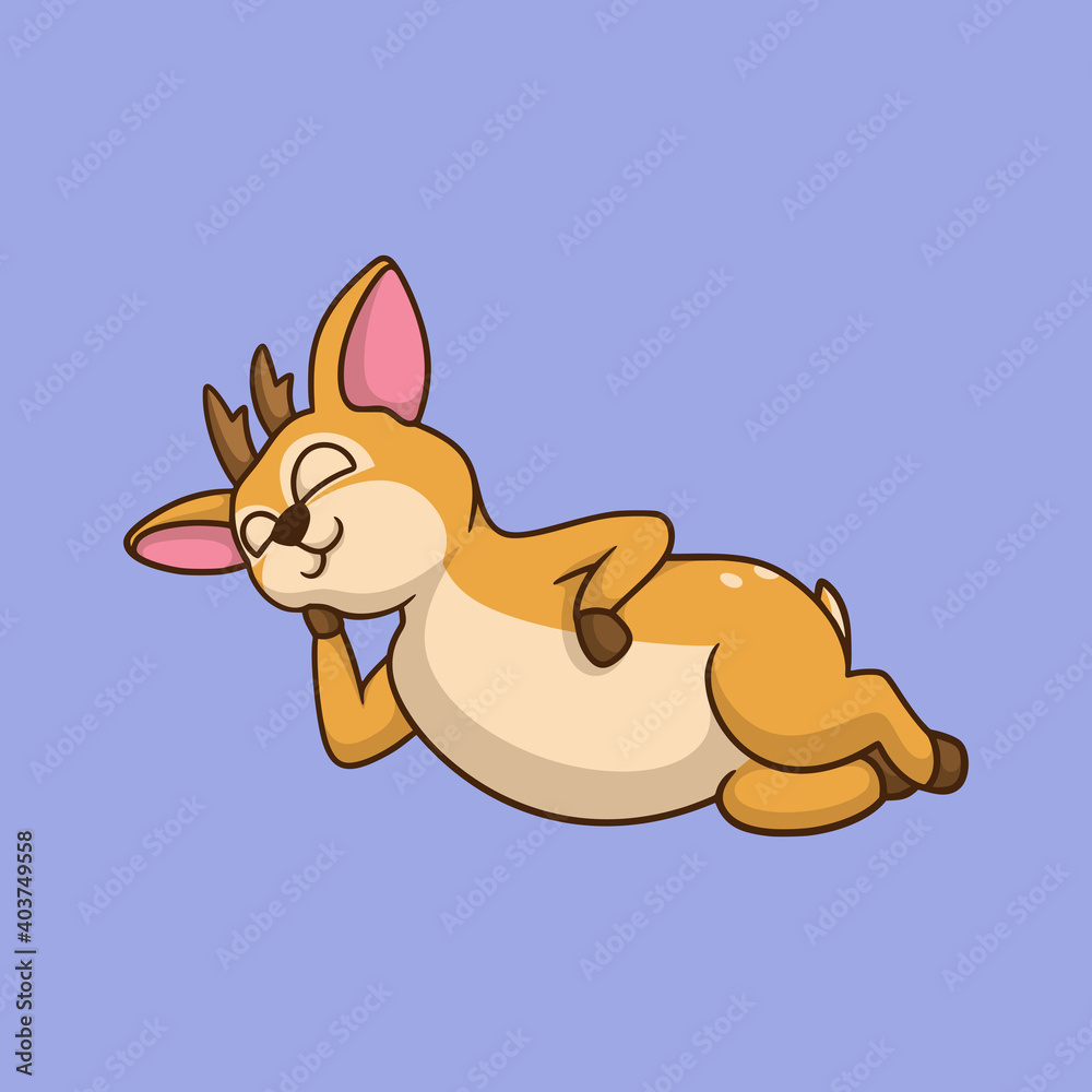 cartoon animal design sleeping deer cute mascot logo cartoon animal design sleeping deer cute mascot logo