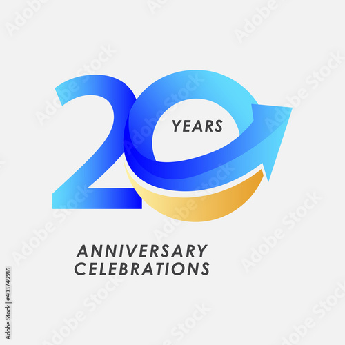 20 Years Anniversary Celebration Number Vector Template Design Illustration