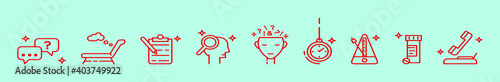 set of psychologist cartoon icon design template with various models. vector illustration isolated on blue background