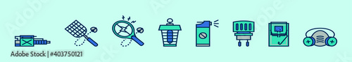set of pest control cartoon icon design template with various models. vector illustration isolated on blue background