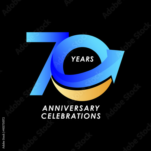 70 Years Anniversary Celebration Number Vector Template Design Illustration