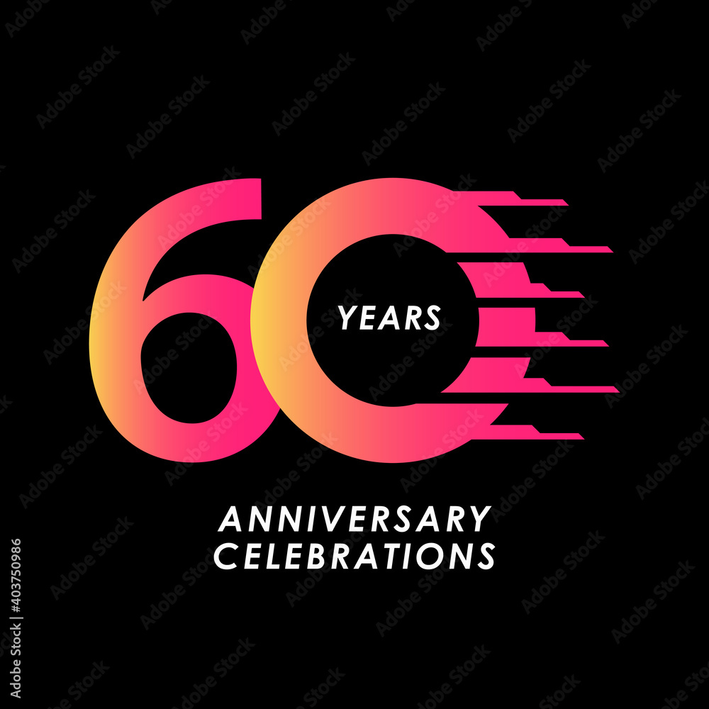 60 Years Anniversary Celebration Number Vector Template Design Illustration 60 Years Anniversary Celebration Number Vector Template Design Illustration