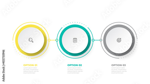 Timeline infographic design element and marketing icons. Business concept with 3 options, steps. Can be used for workflow layout, business diagram, annual report, web design. 