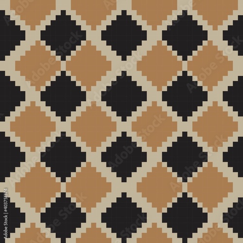 Brown Argyle Seamless Pattern Background