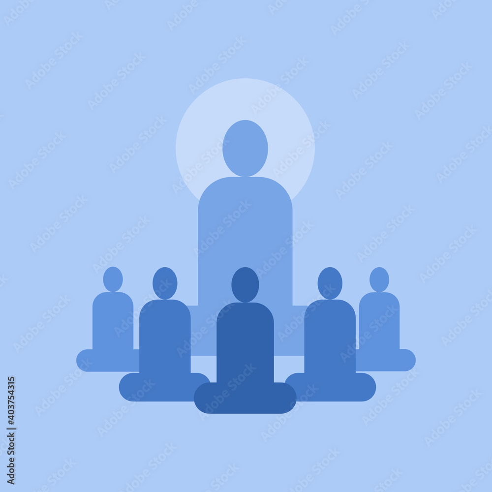 Illustration of Indian 'Gurukul' system in which students are learning from the teacher Illustration of Indian 'Gurukul' system in which students are learning from the teacher
