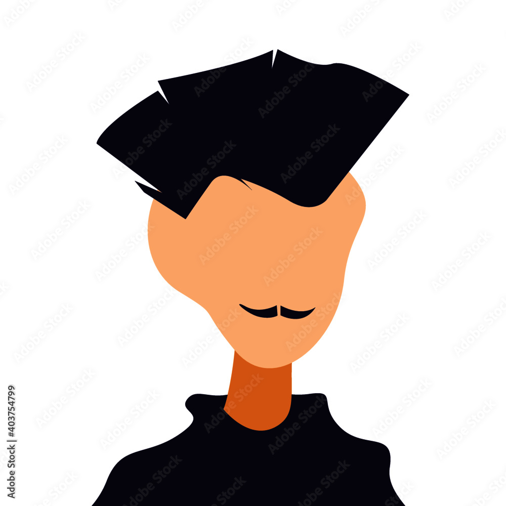 flat illustration cool punk male profile flat illustration cool punk male profile