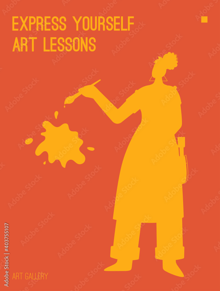 Vector poster of Express Yourself Art Lesson concept