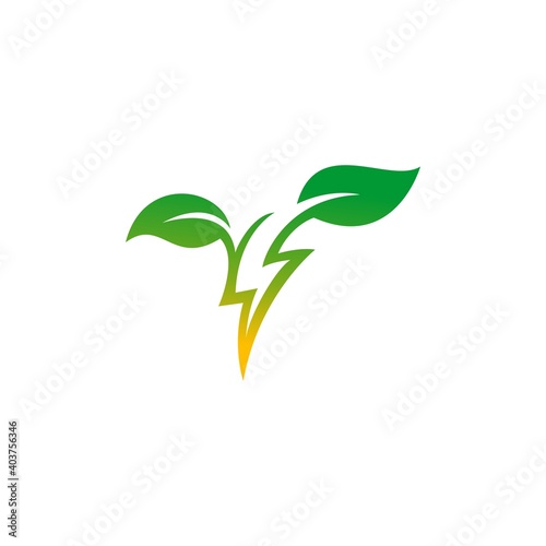 Green energy logo design vector illustration