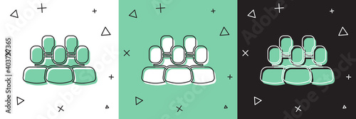 Set Project team base icon isolated on white and green, black background. Business analysis and planning, consulting, team work, project management. Vector.