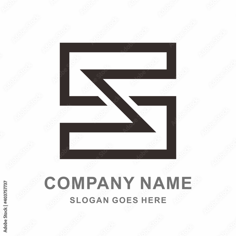 Geometric Square Letter S Business Company Vector Logo Design Geometric Square Letter S Business Company Vector Logo Design
