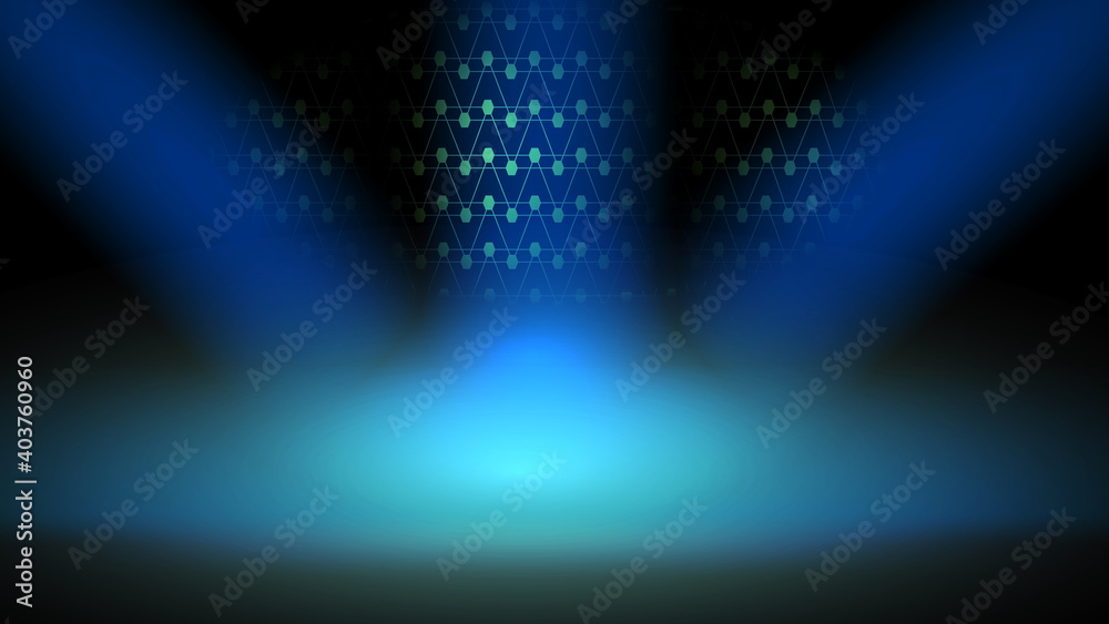 Blue spotlight background picture Used for decoration, design, advertising work, website or publications.
