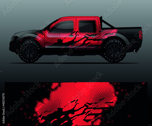 Truck decal graphic wrap vector, abstract background