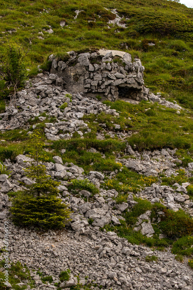 stone made bunker from side stone made bunker from side