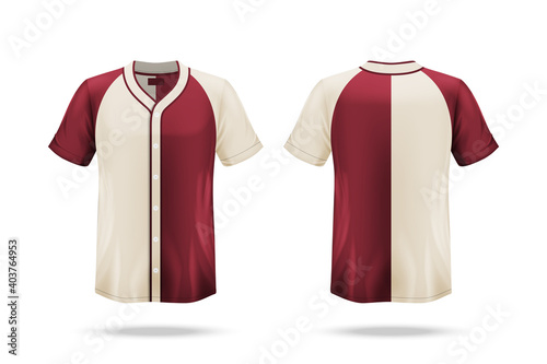 Canvas Print Specification Baseball T Shirt Mockup  isolated on white background , Blank spac
