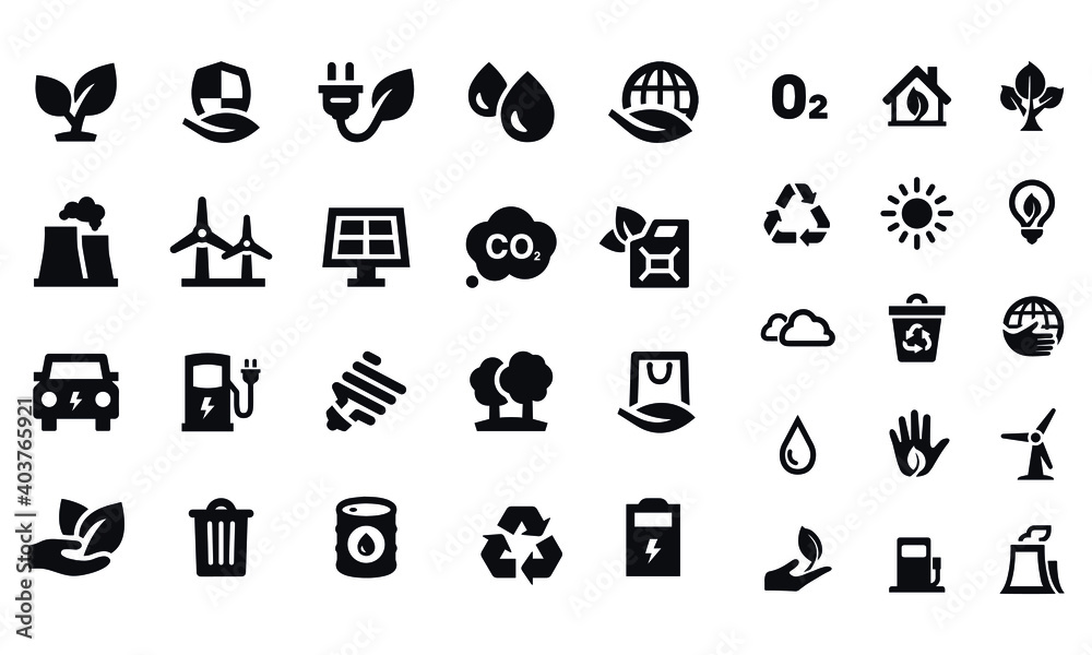Ecology Icons vector design Ecology Icons vector design