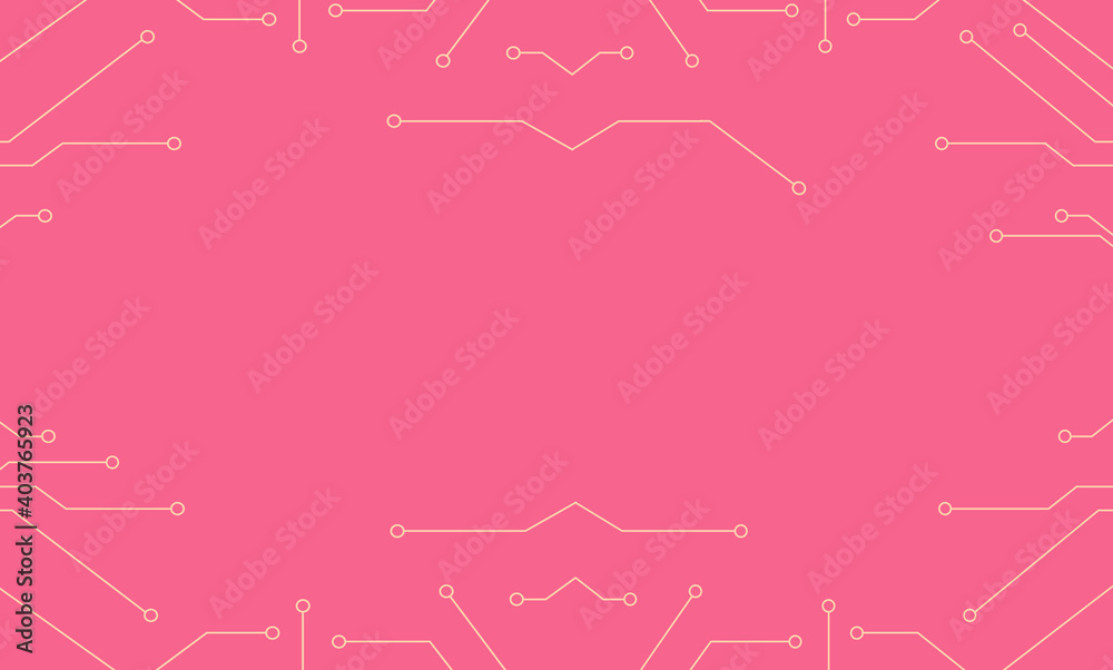 Pink and gold electronic circuit board background