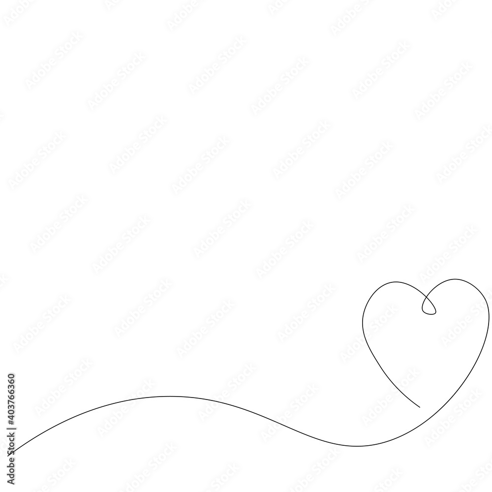 Love heart vector, continuous one line drawing. Vector illustration Love heart vector, continuous one line drawing. Vector illustration