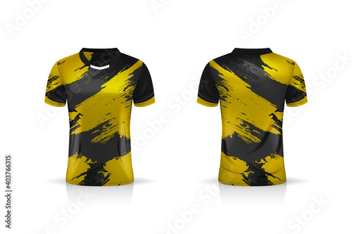 Specification Soccer Sport , Esport Gaming T Shirt Jersey template. mock up uniform . Vector Illustration design