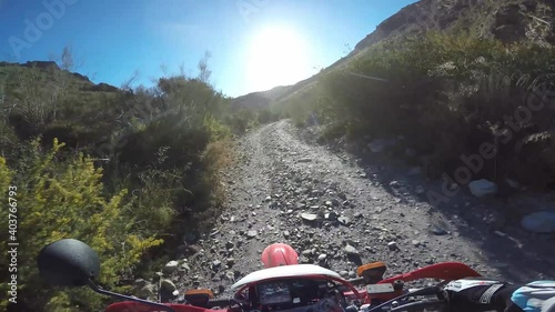 Enduro motorcycle accident on the off road.