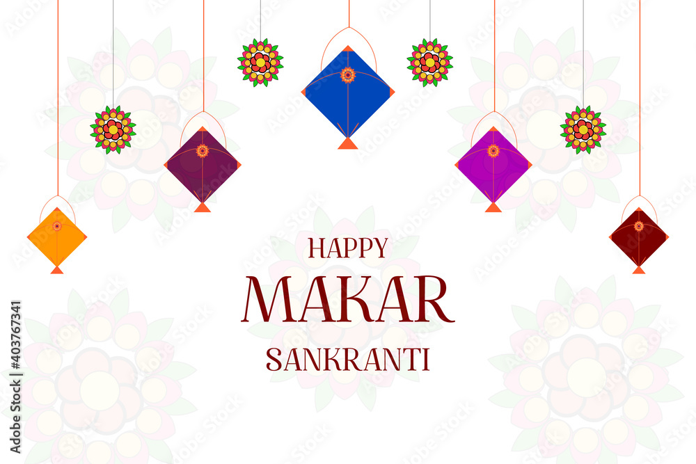 illustration of Happy makar sankranti Holiday Harvest Festival of