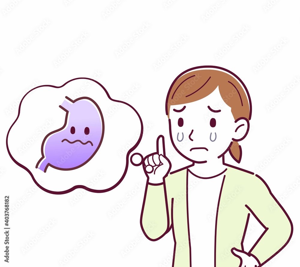 Young woman in a cardigan_stomach Young woman in a cardigan_stomach