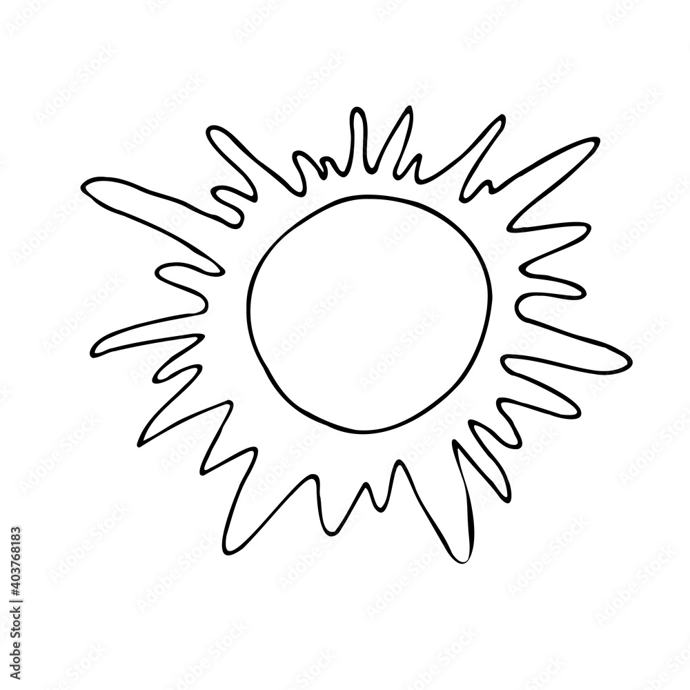 Doodle sun. Hand drawing. Vector. Doodle sun. Hand drawing. Vector.